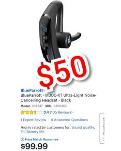 BlueParrott - M300-XT Ultra-Light Noise-Cancelling Headset - Black