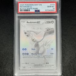 2025 POKEMON WHT EN-WHITE FLARE BLACK WHITE RARE #173 RESHIRAM EX PSA 10
