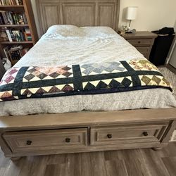 Queen Size Bed Frame & Night Stand 