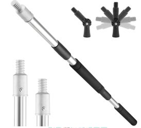 Frebuta Paint Roller Extension Pole With Swivel, 2Ft To11Ft Multi-Purpose Splice Extension Pole Long Handle With 180 Degree Swivel Head Window Squeege