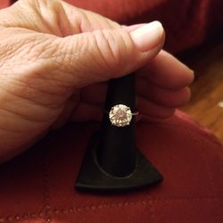 ❤SILVER GENUINE 3 CT LT CHAMPAGNE MOISSANITE SOLITAIRE RING SIZE 6
