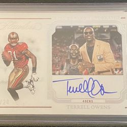 2023 Flawless Terrell Owens Hall Of Fame Autographs Silver #02/20 ON CARD