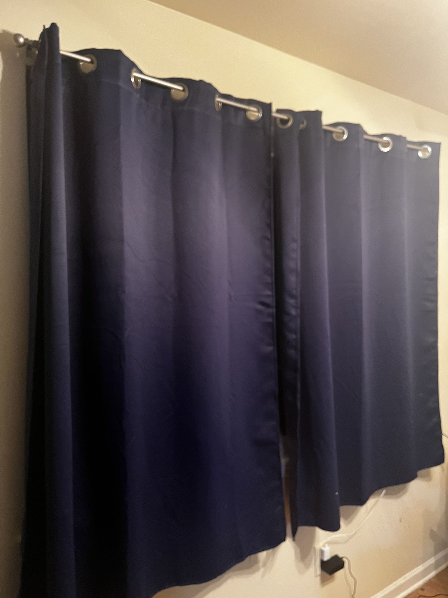 Beautiful Royal Blue Curtain & Curtain Rod