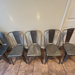 5 Metal Dining Chairs