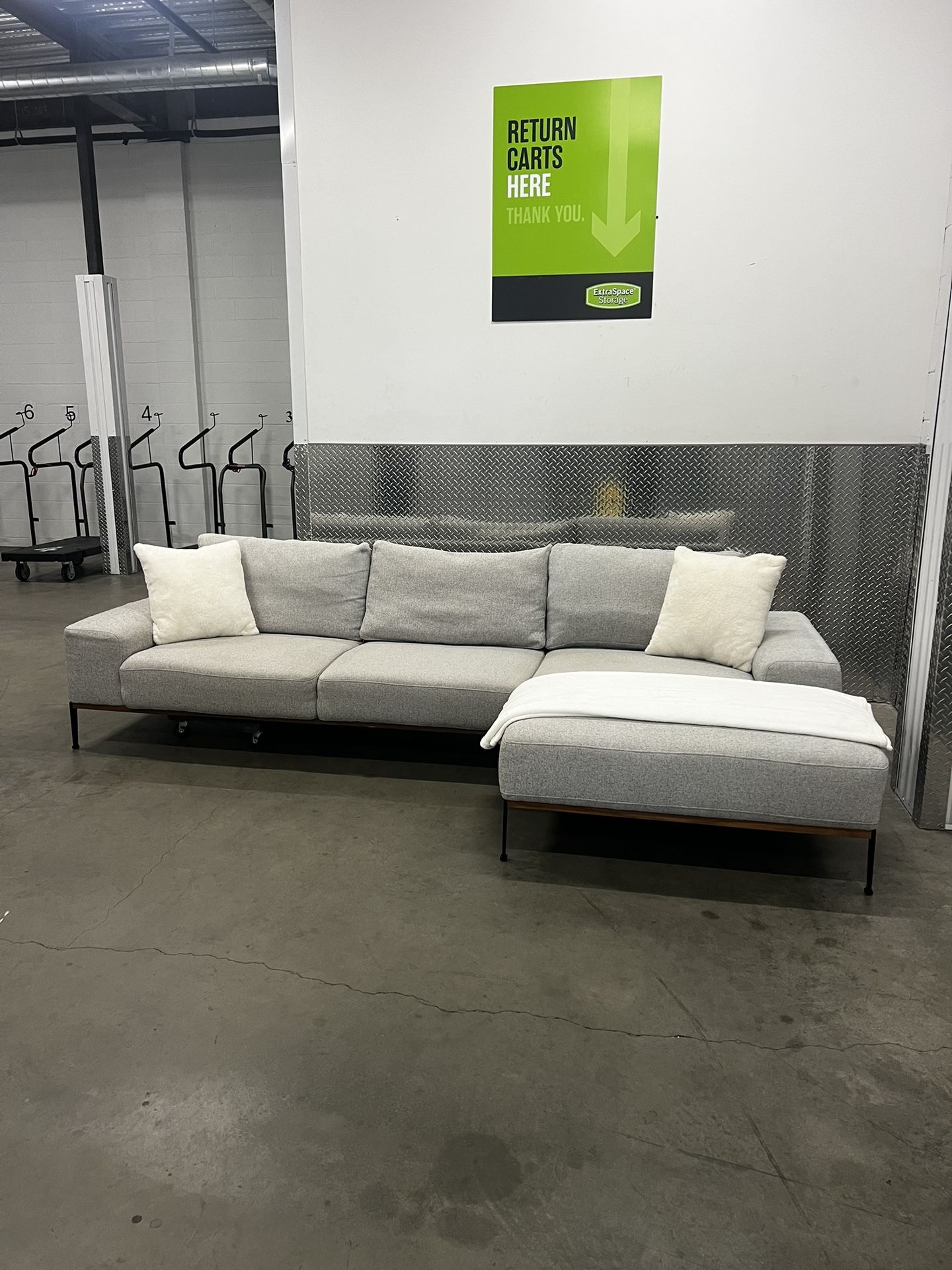 Grey Sofa Sectional 2-Piece