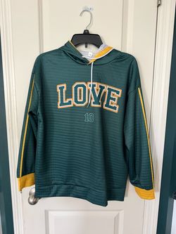 Green and Gold LOVE Graphic Hoodie