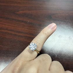 4.5 Size 2.51 Carat Gold Lab Diamond Ring