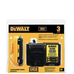 New DEWALT 20-Volt MAX Compact Lithium-Ion 3.0Ah Battery Pack with 12-Volt to 20-Volt MAX Charger $75 FIRM