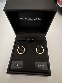 10k Diamond Hoop Earrings