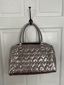 Betsey Johnson metallic quilted duffle