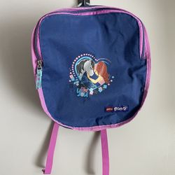 Lego Friends Storage & Travel Backpack Blue Purple Sparkle Girl & Gray Pony