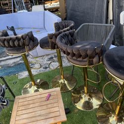 Taburetes Negros Set de 4 Color Negro