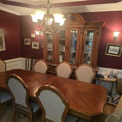 Dining Room Set With Eight Chairs Solid Oak