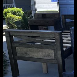 Bed with Vanity and chair