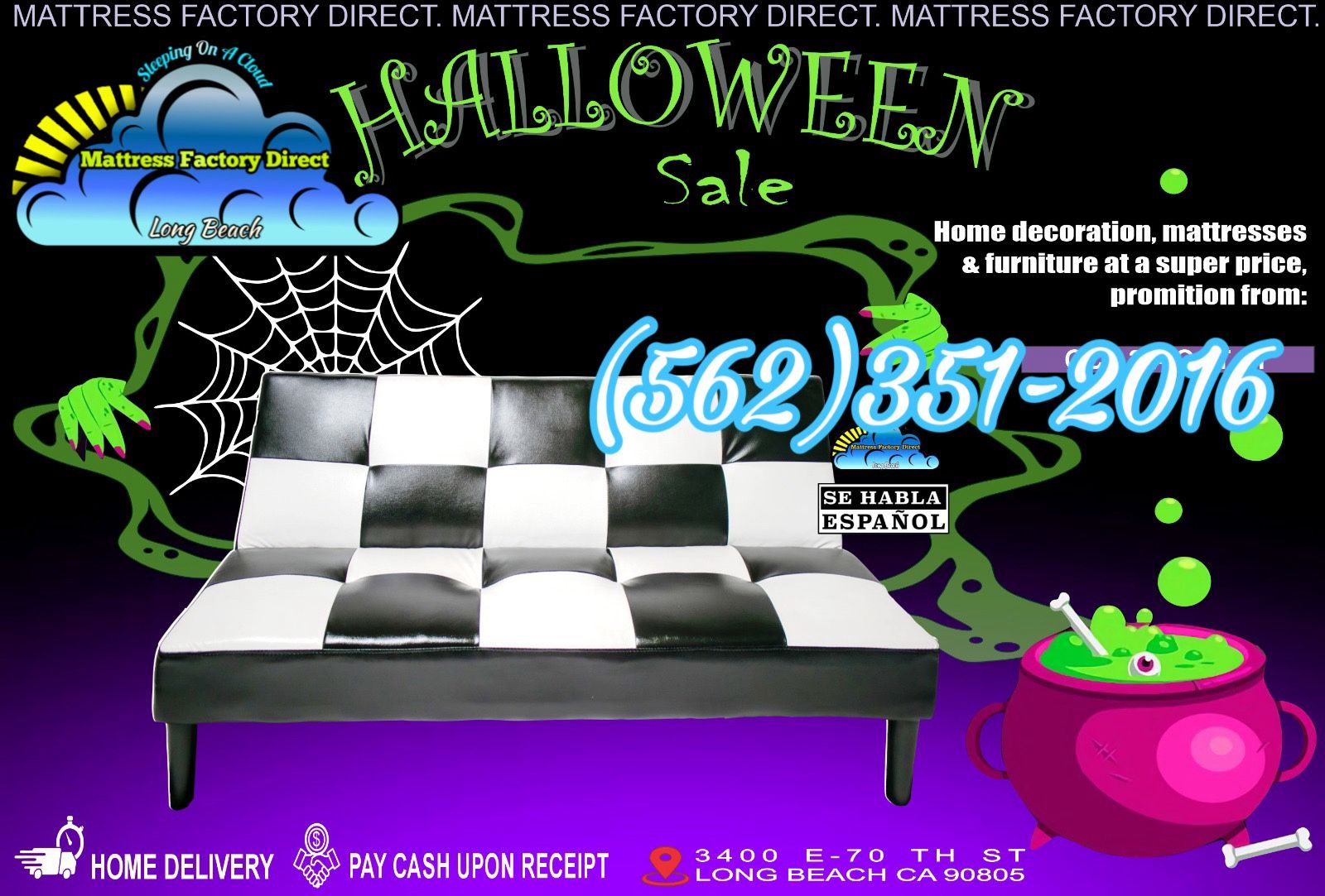 Black And White Futon Couch Sofá New Bonito 