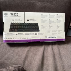Cooler Master SK620 60% Space Gray Mechanical Low Profile Gaming Keyboard, Linear Red Switches, Customizable RGB, Ergonomic Design, USB-C Connectivity