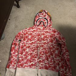 BAPE Shark Camo Full Zip Hoodie Pink Camo – Youth XL – Full Zip Streetwear Hoodie