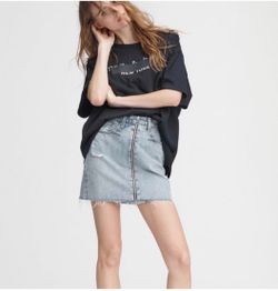 Rag and Bone Women’s Mandy Anna Mini Denim Skirt Cotton Size 29 Zip Front Blue