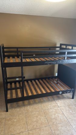 Black Wood Twin Bunk Bed Frame