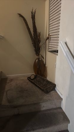 Glass vase and basket