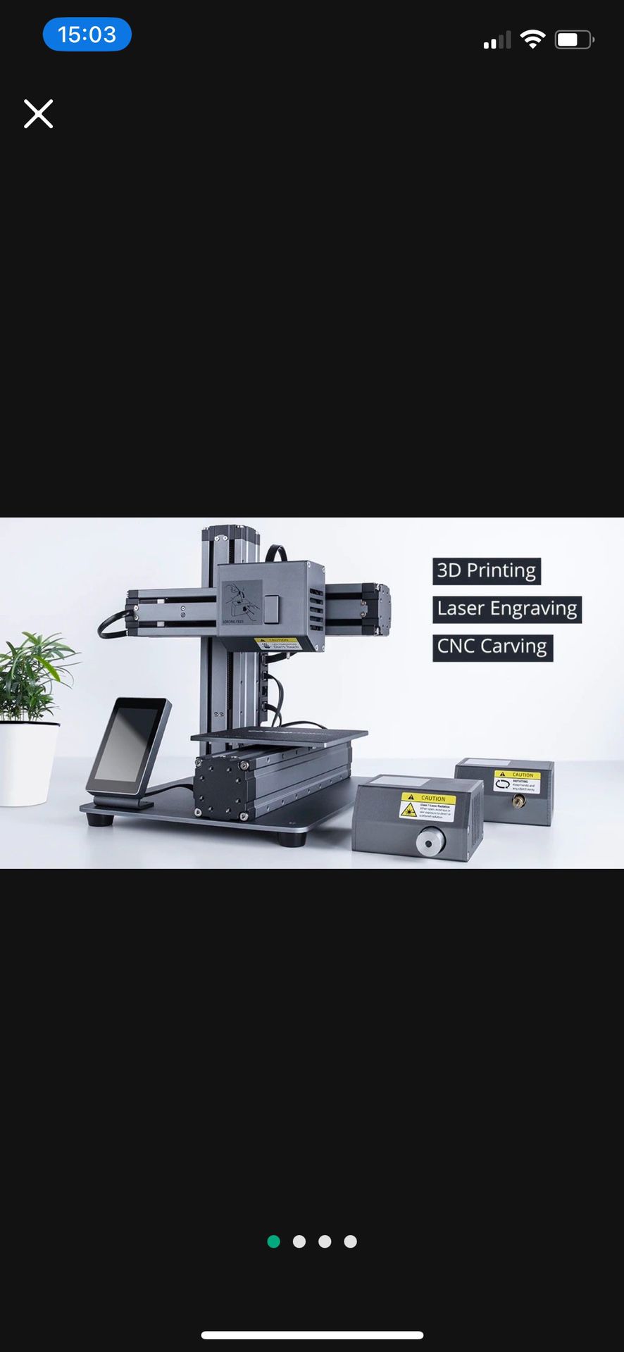 Snapmaker Original 3-1 3-d Printer, Laser Engraver, CNC Machine $300 New In Box