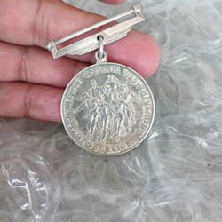 Sterling Silver WW2 1(contact info removed) Voluntary Service Medal. 