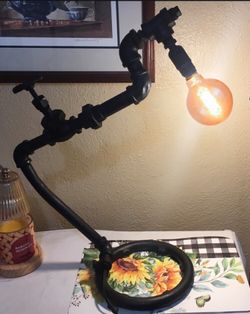 Industrial Pipe Lamp – Steampunk Desk Light Industrial Pipe Lamp – Steampunk Desk Light