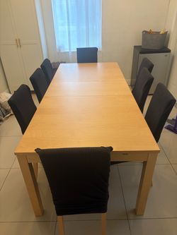 IKEA dining with 8 chairs