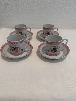 Haviland Limoges France Empress Josephine Demitasse Cups & Saucers Set