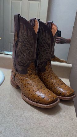 Ostrich quill boots