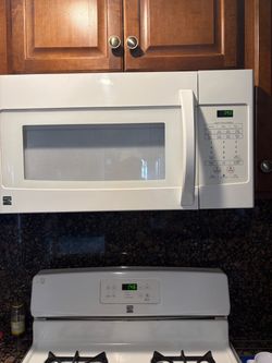 Microwave and stove