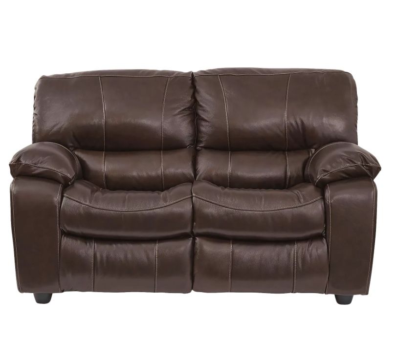 Genuine Leather Top Grain Leather Loveseat