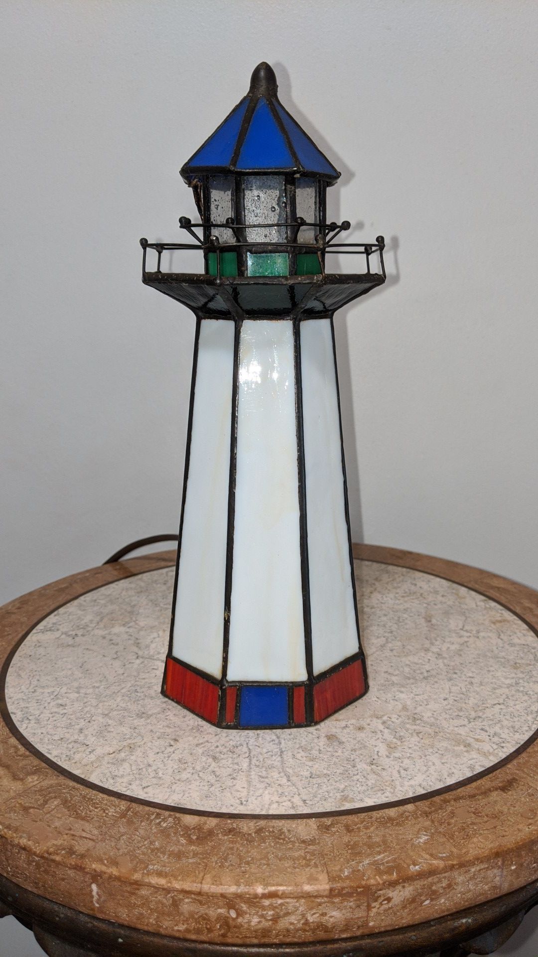 Small stained glass lighthouse