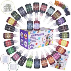 Brand New DIY Fabric Dye Kits with 7 Extra Dye Powders 166 Sets All in One Non-Toxic Textile T-Shirts Paint Tie-dye Set