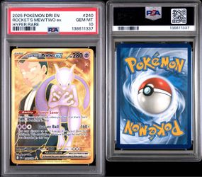PSA 10 Rocket's Mewtwo ex Hyper Rare #240 Pokemon DRI