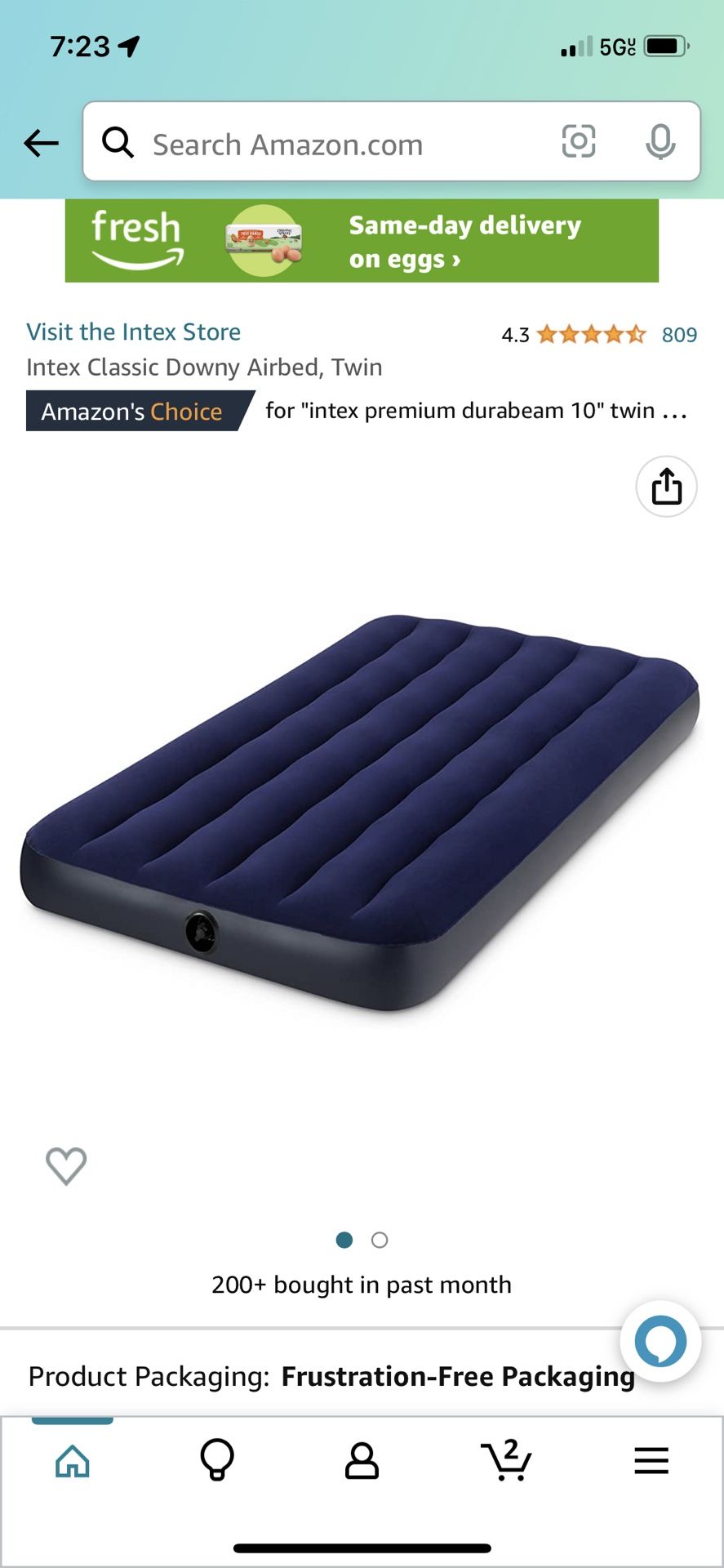 Intex Twin Size Air Mattress/Bed