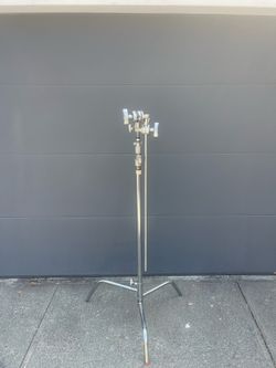 4 X - Matthews 40" C stand with turtle base, grip head and arm.