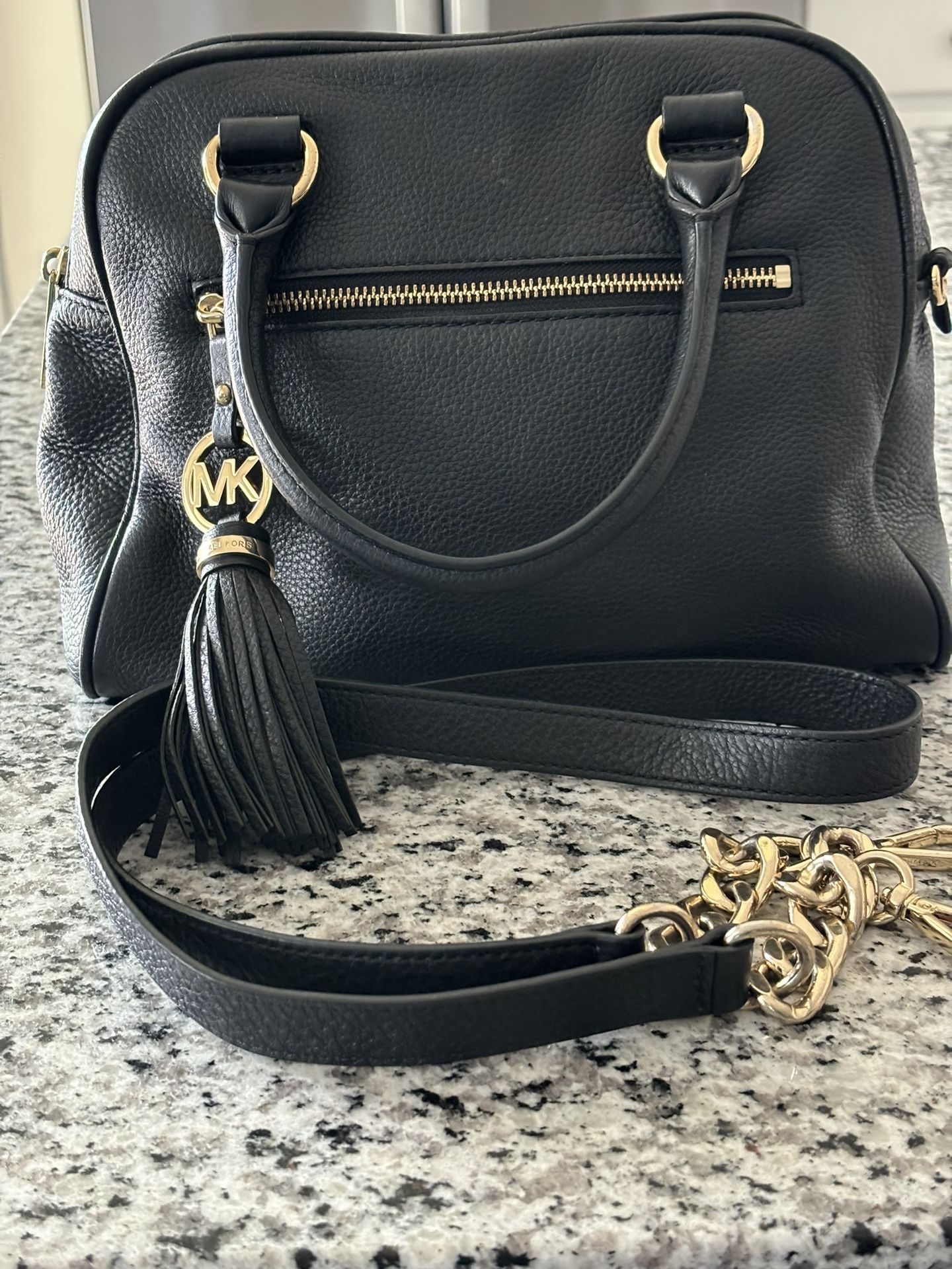 Michael Kor 12” x 9” Black Cross Body Purse
