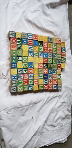 105 mid century wood blocks letters numbers figures