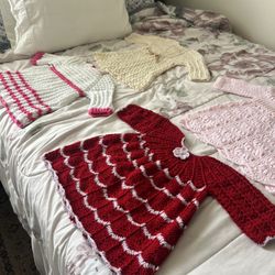 Adorable four handmade crochet baby girls dresses age 12 to 18 months $35 each