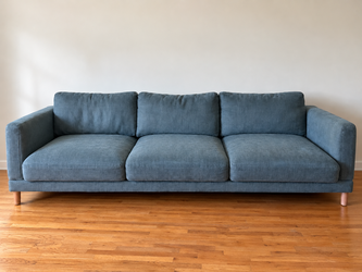 Large Designer Sofa Loro Piana Chenille Down Wood Bones Couch