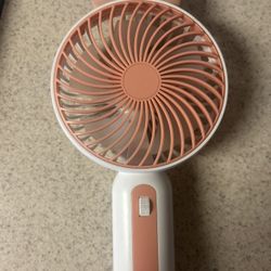 🌬️ Cute Peach-Tone Portable Handheld Fan – Stay Cool Anywhere!