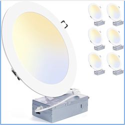 8 Inch Recessed Lighting - 18W 1802LM Black Recessed Lighting,Dimmable 5CCT 2700K/3000K/3500K/4000K/