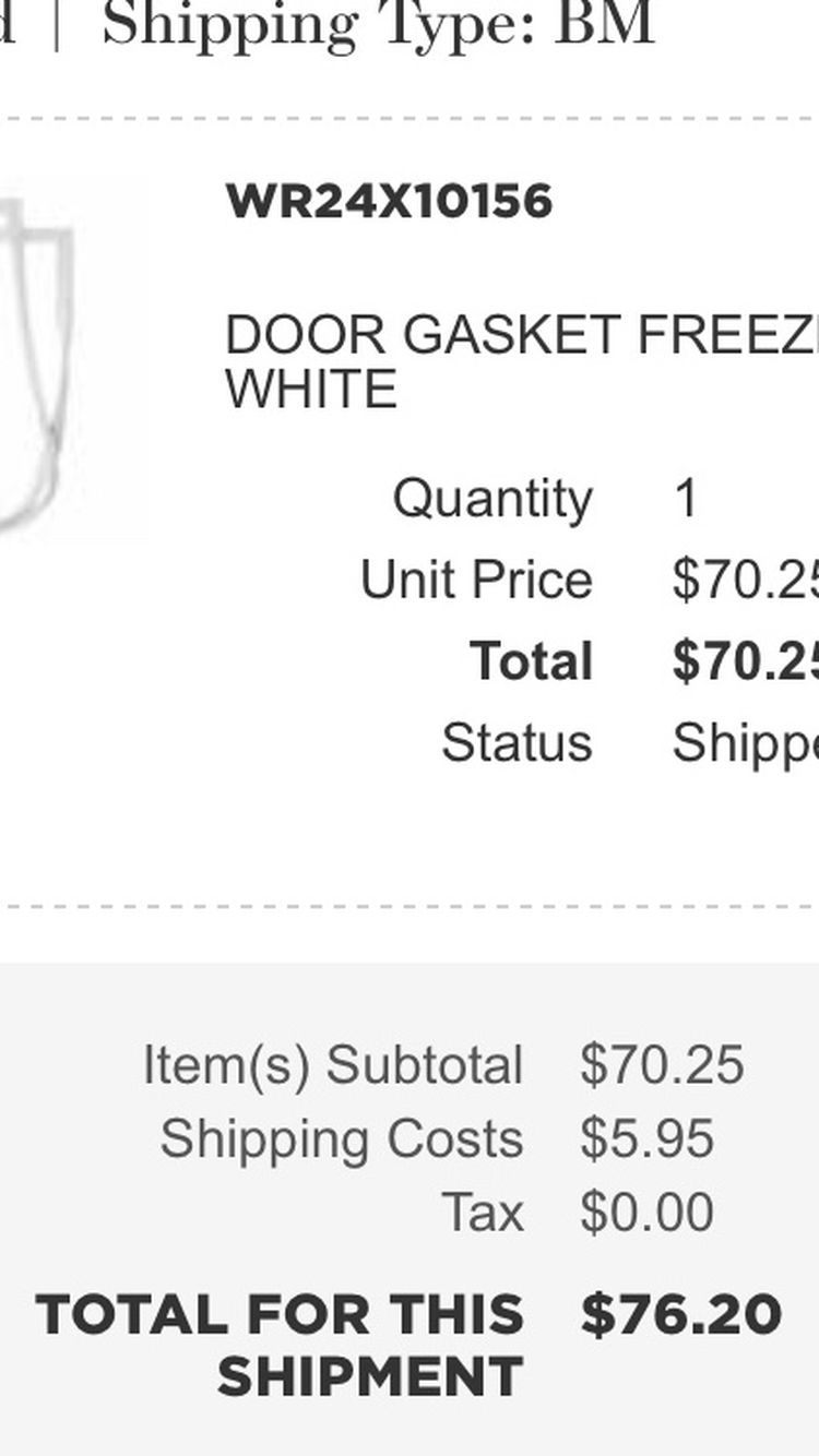 GE Freezer Gasket Brand New