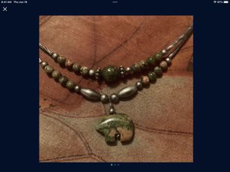 Native American Necklace Jade & Silver