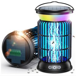 Solar Bug Zapper, Solar and USB-C Rechargeable, 4200V Effective Mosquito Zapper
