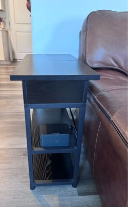 Rolanstar End Tables with Charging Station – Set of 2, Black