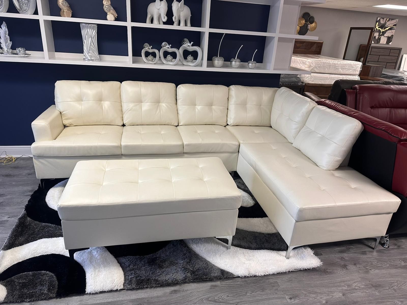White Sectional Two PCs
