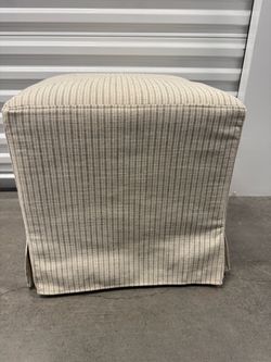 Upholstered Cube Ottoman with Skirted Base