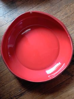 Red Ceramic Serving Bowl
